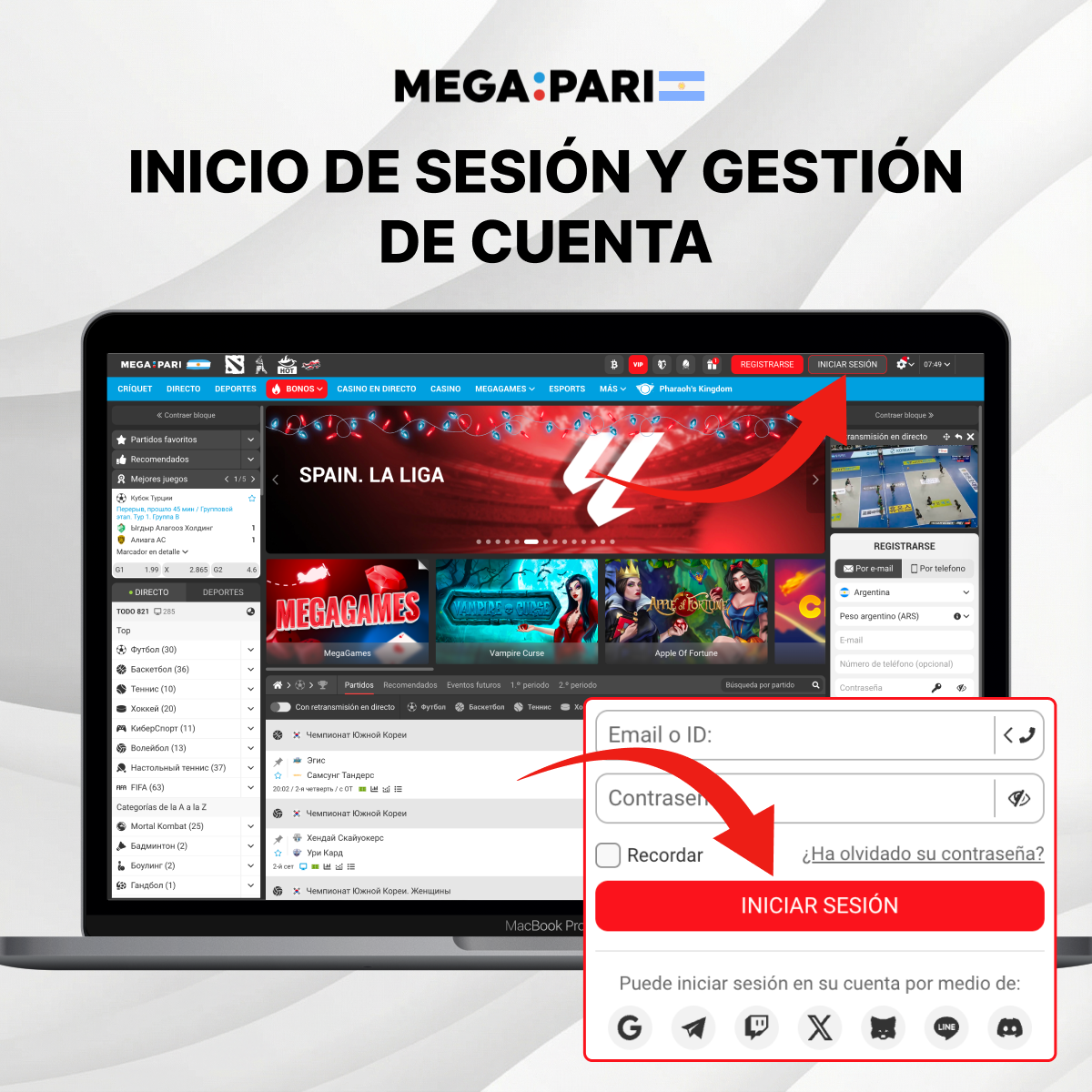 Gestiona tu perfil personal en MegaPari
