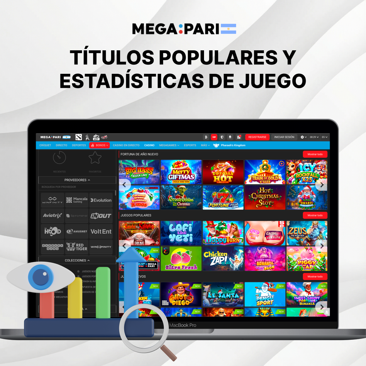 Estadísticas de juegos populares en Megapari